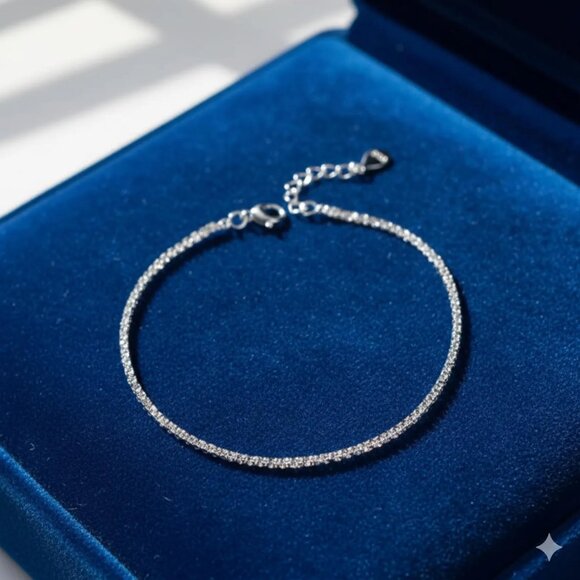 S925 Sterling Silver Sparkling Cauliflower Bracelet Women’s Gift Party - Picture 5 of 6